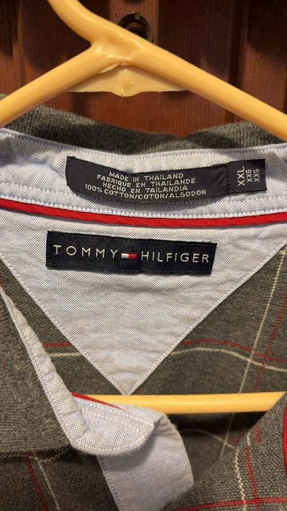 Tommy Hilfiger Men's Red White Blue Stripe Button Down Shirt